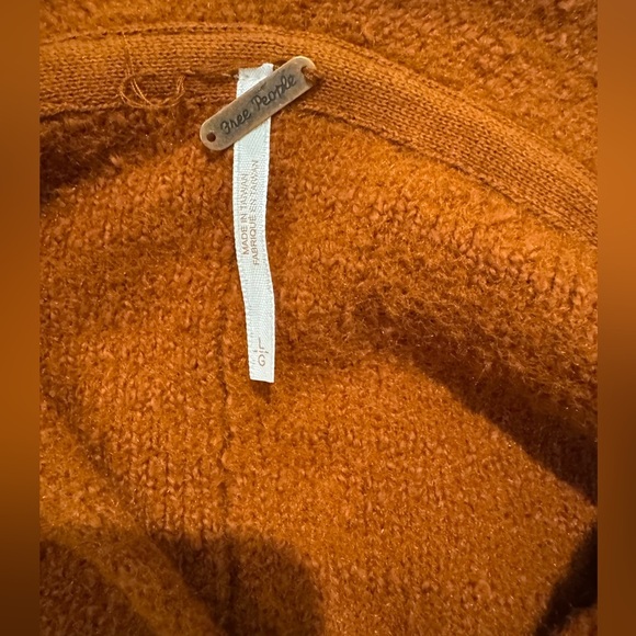 Free People Burnt Orange Reverie V-neck Balloon Sleeve Sweater - Picture 4 of 8